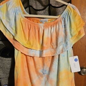 White Birch Multicolor Off-Shoulder Blouse. Brand new never worn still has T